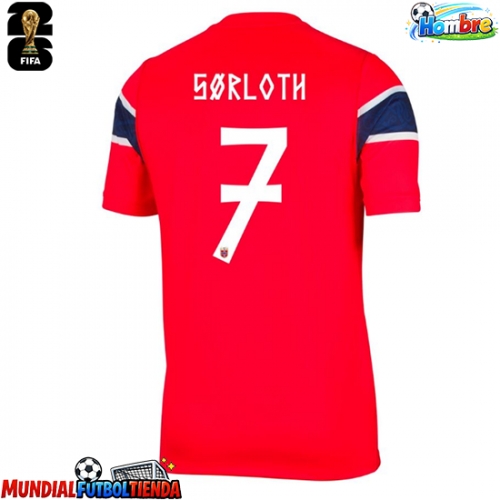 Camiseta Noruega Alexander Sorloth #7 Primera Equipación Replica Mundial 2026 mangas cortas